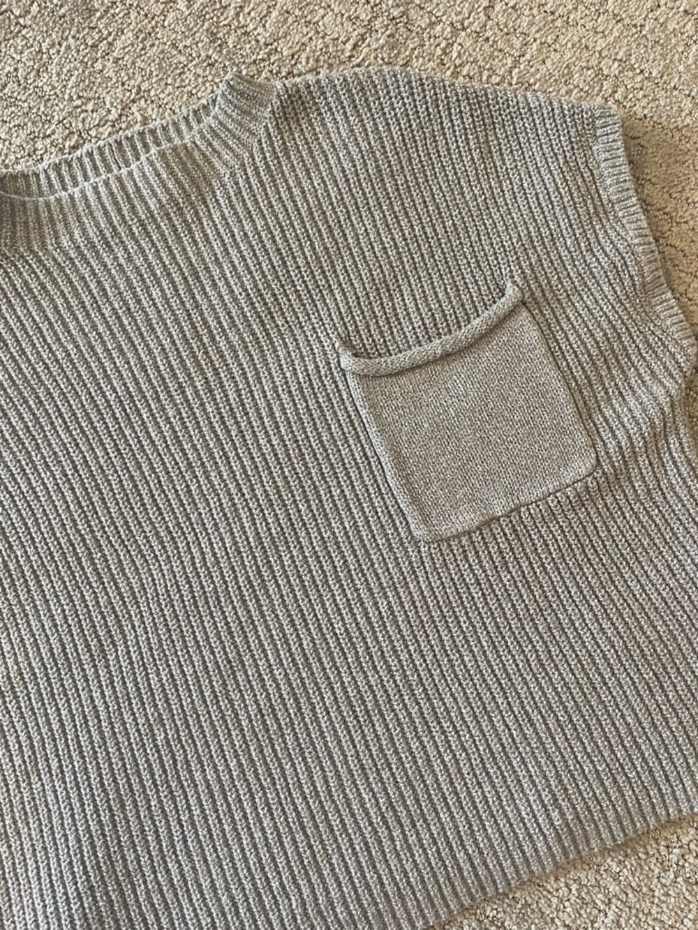 Free People Beach Freya Cropped Sweater Sleeveless, Boxy, Gray, Size Small - Picture 11 of 13